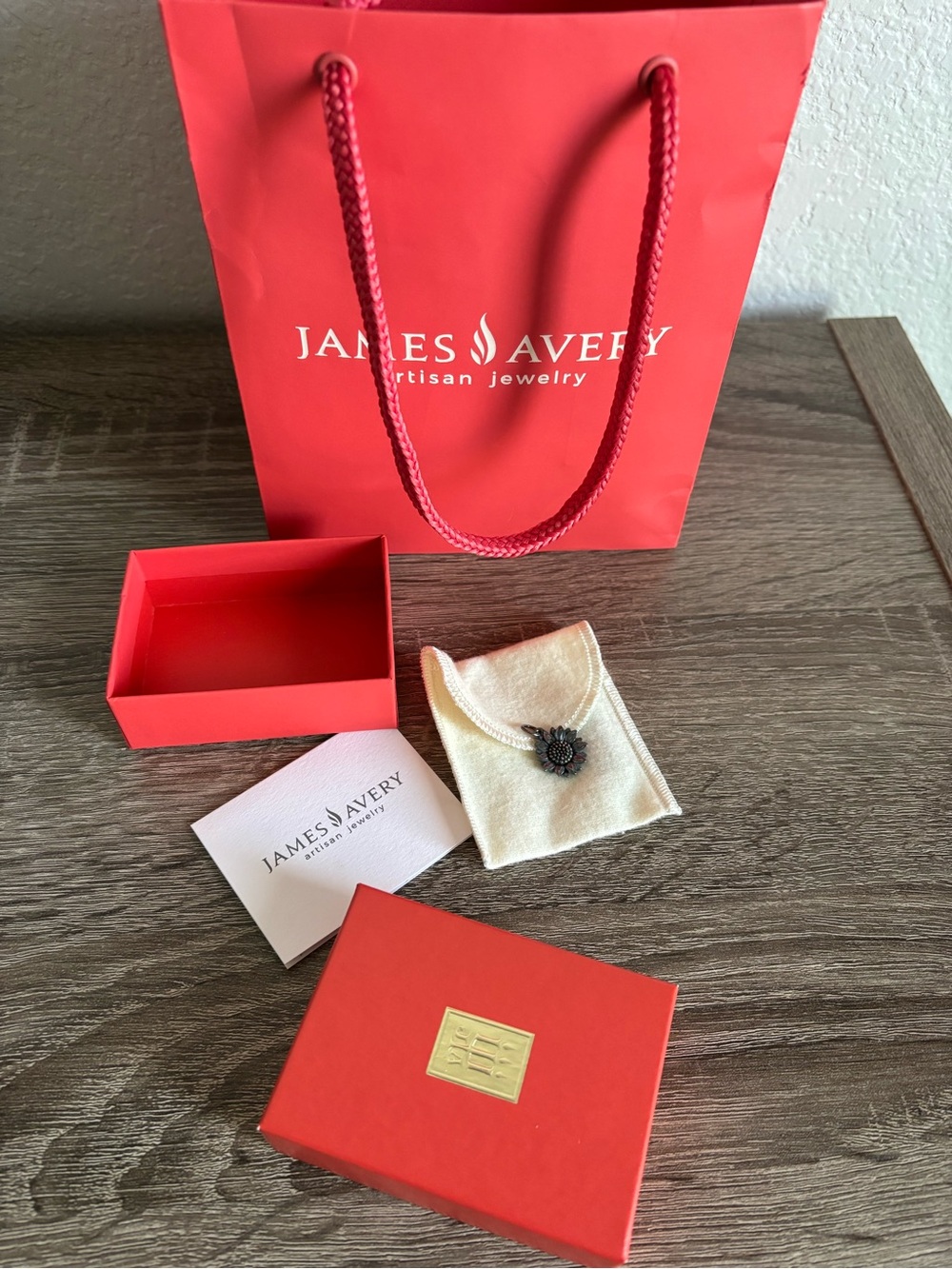 James Avery Sunflower Pendant with Gift Packaging